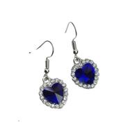 XIGAWAY Pendientes de corazón de cristal para mujer, aretes de aleación de diamantes de imitación para uso diario, estilo lujoso y moderno, S, Metal, Sin piedra preciosa