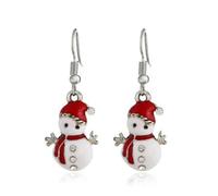XIGAWAY Pendientes de gancho de nieve de invierno para mujer, aretes colgantes de temporada de vacaciones, accesorios festivos de aleación galvanizada, S, Metal, Sin piedra preciosa
