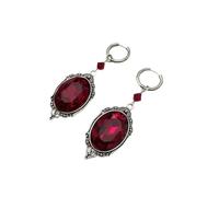 XIGAWAY Pendientes de gota de cristal gótico para mujer, aretes colgantes geométricos negros y rojos, hechos a mano, Pequeño, Metal, Sin piedra preciosa
