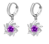 XIGAWAY Pendientes de gota de estilo coreano para mujer, aretes geométricos de aleación de lujo con diamantes de imitación, aretes colgantes de piedras preciosas de cristal azul y blanco, regalo de