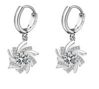 XIGAWAY Pendientes de gota de estilo coreano para mujer, aretes geométricos de aleación de lujo con diamantes de imitación, aretes colgantes de piedras preciosas de cristal azul y blanco, aretes de