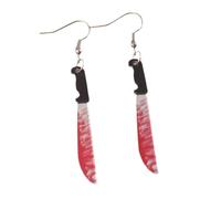 XIGAWAY Pendientes de Halloween para mujer, alicates sangrientos y aretes de cuchillo, estilo punk, joyería de oreja de terror impresa en acrílico, accesorios de cosplay para fiesta de Halloween, S