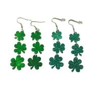 XIGAWAY Pendientes de hoja de trébol para mujer, aretes colgantes de acrílico - estilo 1/estilo 2 (2,2 x 8,2 cm), S, Acrílico, Sin piedra preciosa