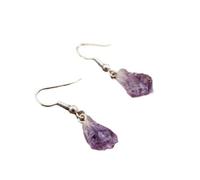 XIGAWAY Pendientes de lágrima de amatista, aretes colgantes de aleación chapada en oro con cristal morado para mujer, joyería de oficina y fiesta