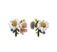 XIGAWAY Pendientes de margaritas esmaltadas, aretes asimétricos con cúpula colorida, diseño de hojas florales, aleación chapada en oro para mujer