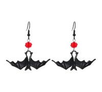 XIGAWAY Pendientes de murciélago de Halloween para mujer, joyería colgante de insectos de animales peculiares, accesorios góticos de aleación galvanizada, S, Metal, Sin piedra preciosa
