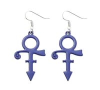 XIGAWAY Pendientes de nota musical azul para mujer, aretes de gancho de aleación de zinc chapados en plata, ligeros, 7 g, joyería de oficina