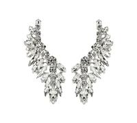 XIGAWAY Pendientes geométricos con diamantes de imitación, clip de oreja sin perforación para mujer, oro y plata, S, Diamante de imitación, Sin piedra preciosa