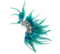 XIGAWAY Pendientes geométricos de plumas con diamantes de imitación, chapados en oro y plata, para mujer, S, Diamante de imitación, Sin piedra preciosa