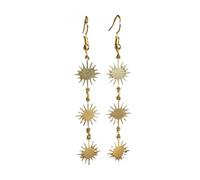 XIGAWAY Pendientes geométricos de sol, aretes colgantes de aleación chapados en oro para mujer, joyería minimalista solar