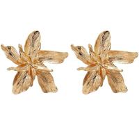 XIGAWAY Pendientes geométricos florales atrevidos para mujer, aretes multicapa de aleación de mariposa y flor en oro/blanco/rojo/caqui/amarillo/verde/naranja, S, Metal, Sin gemas