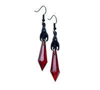 XIGAWAY Pendientes góticos de murciélago con lágrima roja, aretes colgantes de aleación hechos a mano para mujer, joyería de gota elegante oscura, S, Metal, Sin gemas