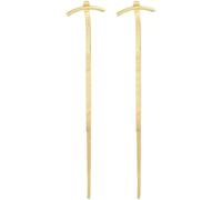 XIGAWAY Pendientes minimalistas geométricos con borlas, aretes cuadrados dorados para mujer