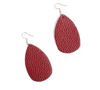 XIGAWAY Pendientes reversibles de cuero para mujer, aretes de gota de poliuretano de doble cara con diseño geométrico, S, Metal, Sin piedra preciosa