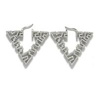 XIGAWAY Pendientes triangulares para mujer, aretes geométricos de diamantes de imitación de cristal dorado y plateado, 20 g, joyería elegante profesional, S, Diamante de imitación, Sin piedra preciosa