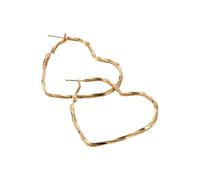 XIGAWAY Pendientes vintage de corazón trenzado para mujer, aleación de tono dorado y plateado, minimalistas, joyería de moda para el día a día