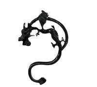 XIGAWAY Pendientes vintage de dragón para mujer, aretes colgantes de aleación negra de bronce y plata antigua, joyería de criatura mítica, colección de verano 2025, S, Metal, Sin piedra preciosa
