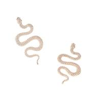 XIGAWAY Pendientes vintage de serpiente 3D, aretes geométricos de metal, joyería de aleación de tono plateado/dorado/negro, S, Metal, Sin piedra preciosa