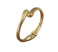 XIGAWAY Pulsera de anillo redondo minimalista suave para mujer, brazalete geométrico simple de oro, moda para uso diario, talla única, Metal, No es una piedra preciosa