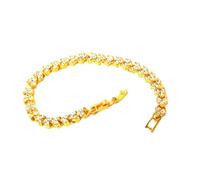 XIGAWAY Pulsera de cristal de circonita, brazalete de aleación de estilo romano en plata/oro/oro rosa/rosa, talla única, Metal, No es una piedra preciosa