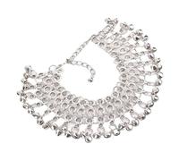 XIGAWAY Tobillera de campana con flecos para mujer, pulsera de tobillo ajustable de plata con borla, joyería de playa vintage, verano 2025