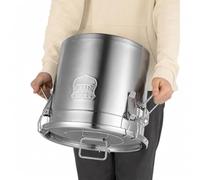 Xigner Cubo hermético de acero inoxidable con tapa, 6 L, 12 L, 21 L, 33 L, para cereales, harina y cereales (33 x 33 x 30 cm, 21 L)