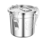 Xigner Cubo hermético de acero inoxidable con tapa - 6L/12L/21L/33L contenedor de cereales contenedor de harina para almacenamiento de alimentos en la cocina - Botes de almacenamiento para arroz