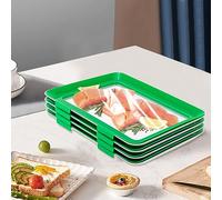 Xigner Juego de 4 cajas para guardar embutidos, de polipropileno, fiambreras para frigorífico, reutilizables, sellado al vacío, 30 x 20 cm