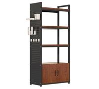 XIGOUZIQU Estante de Almacenamiento de Cocina Independiente, Estante for panadería con gabinete de Almacenamiento, Organizador de estantes con Ganchos, aparadores/Buffet(C,50cm (19.68in))