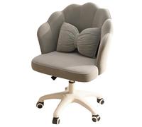 XIGOUZIQU Oficina y Tocador, Taburete de Tocador Asiento for Tocado con Ruedas Giratorias Respaldo Diseño Nube en Altura Ajustable for Oficina, Comedor(Gray)