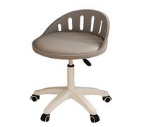 XIGOUZIQU Silla Ajustable Taburete de Tocador Asiento for Tocado con Ruedas Giratorias con Ruedas, Altura Ajustable con Respaldo for Mostrador, Oficina, Tocador, Comedor(Gray)
