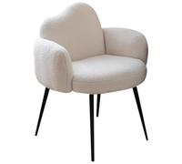 XIGOUZIQU Silla de Escritorio, Taburete de Tocador de Escritorio Silla Asiento for Tocado con Respaldo con Brazos,para Mostrador, Oficina, Tocador, Comedor(White)