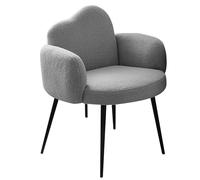 XIGOUZIQU Silla de Escritorio, Taburete de Tocador de Escritorio Silla Asiento for Tocado con Respaldo con Brazos,para Mostrador, Oficina, Tocador, Comedor(Gray)