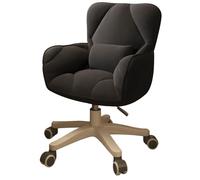 XIGOUZIQU Silla Tocador, Oficina y Tocador, Asiento for Tocado con Ruedas Giratorias Altura Ajustable con Respaldo for Mostrador, Oficina(Black)