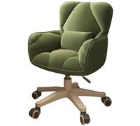 XIGOUZIQU Silla Tocador, Oficina y Tocador, Asiento for Tocado con Ruedas Giratorias Altura Ajustable con Respaldo for Mostrador, Oficina(Green)