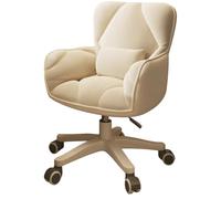 XIGOUZIQU Silla Tocador, Oficina y Tocador, Asiento for Tocado con Ruedas Giratorias Altura Ajustable con Respaldo for Mostrador, Oficina(White)