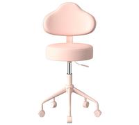 XIGOUZIQU Taburete de Tocador Asiento for Tocado Silla Ajustable con Ruedas Giratorias Altura Ajustable sin Brazos, for Estudio, Dormitorio, Oficina en Casa(Pink)