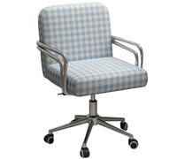 XIGOUZIQU Taburete de Tocador Asiento for Tocado Silla Altura Ajusteble con Ruedas Giratorias Altura Ajustable con Ruedas, con Respaldo for Oficina, Tocador, Comedor(Blue1)