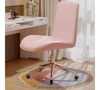 XIGOUZIQU Taburete de Tocador Asiento for Tocado Silla Altura Ajusteble con Ruedas Giratorias Altura Ajustable con Ruedas, sin Brazos,para Mostrador, Oficina, Tocador, Comedor(Pink)
