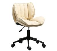 XIGOUZIQU Taburete de Tocador Asiento for Tocado Silla Altura Ajusteble con Ruedas Giratorias Altura Ajustable con Ruedas, sin Brazos, con Respaldo for Estudio, Dormitorio(White)