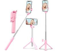 XIHAMA Palo selfie con trípode, trípode de teléfono portátil y mando a distancia inalámbrico, soporte para teléfono móvil compatible con iPhone, Samsung, Xiaomi y teléfonos inteligentes Android (rosa)