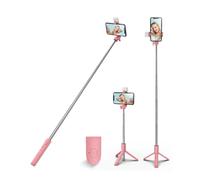 XIHAMA Palo Selfie con trípode, trípode de teléfono portátil y Mando a Distancia inalámbrico, Soporte para teléfono móvil Compatible con iPhone, Samsung, Xiaomi y teléfonos Inteligentes Android (Rosa