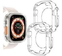 XiHAMA Paquete de 2 fundas protectoras ultrafinas de TPU compatibles con Apple Watch Series y Ultra - Resistentes a los golpes, sin protector de