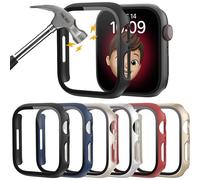 XiHAMA Paquete de 6 fundas rígidas de policarbonato compatibles con Apple Watch Series 10 + protector de pantalla de cristal templado