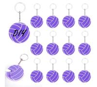XIHIRCD 12 Piezas Llavero de Voleibol, Acrílico Artículos de Regalo de Voleibol para Equipos Adolescentes Niñas Niños Regalos de Fiesta Deportiva Dije de Mochila Llave Decoraciones (Púrpura)