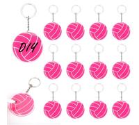XIHIRCD 12 Piezas Llavero de Voleibol, Acrílico Artículos de Regalo de Voleibol para Equipos Adolescentes Niñas Niños Regalos de Fiesta Deportiva Dije de Mochila Llave Decoraciones (Rosa)
