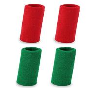 XIHIRCD 2 Pares Rojo Verde Muñequeras para El Sudor, Muñequeras Deportivas Algodón Sweat Band Muñequera Suave para Árbitro para Hombres y Mujeres Torneo de Lucha Eventos de Encuentro Dual Fútbol