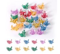 XIHIRCD 24uds Mini Ajolotes de Resina, Purpurina Ajolote en Miniatura Dijes Figuras en Miniatura para Bricolaje Manualidades Jardín Paisaje Casa de Muñecas Adorno de Acuario Decoraciones (6 Colores)