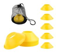 XIHIRCD 25uds Conos de Fútbol, Mini Conos Deportivos con Bolsa de Malla Flexibles Conos de Agilidad Conos de Entrenamiento para Baloncesto Ejercicios de Carrera Deportivos Niños Patinando (Amarillo)