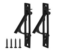 XIHIRCD 2uds Tirador de Borde de Puerta de Bolsillo, Acero Inoxidable 304 Manija de Puerta de Bolsillo con Tornillos Herrajes para Puerta para Baño Armario Pasillo Lavandería (Negro Mate)